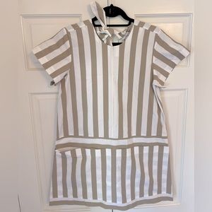 Fabiana Pigna Striped Tie Neck Dress